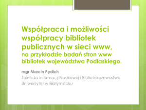 Liczba stron www 11 - Biblioteka Uniwersytecka w Białymstoku