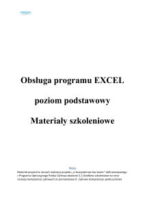 Obsługa programu EXCEL poziom podstawowy - E