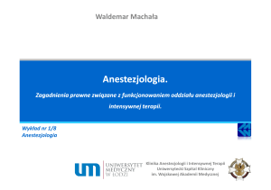 Anestezjologia. - Waldemar Machała