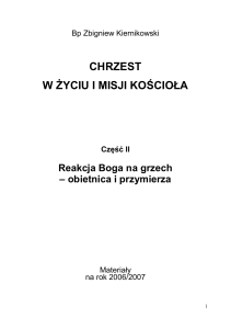 CHRZEST W żYCIU I MISJI KOśCIOŁA