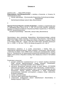 Umowa o organizację imprezy - Urząd Marszałkowski Województwa