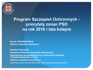 Priorytety zmian PSO na lata 2016 - 2020