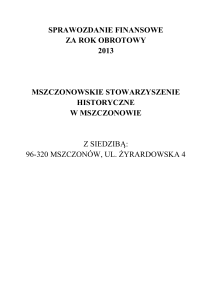 Sprawozdanie finansowe 2013
