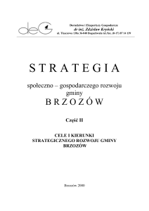 Strategia społeczno-gospodarczego rozwoju Gminy Brzozów