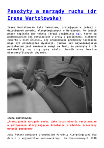 Pasożyty a narządy ruchu (dr Irena Wartołowska)