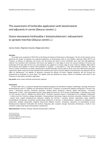 The assessment of herbicides application with biostimulants and