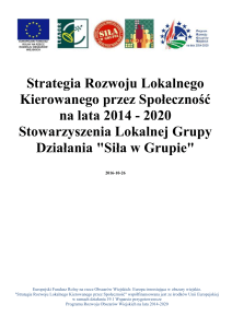 Lokalna Strategia Rozwoju na lata 2014 - 2020