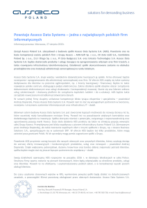 Powstaje Asseco Data Systems – jedna z największych polskich firm