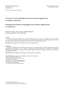 Occurrence of the pathogenic bacteria Pantoea agglomerans in