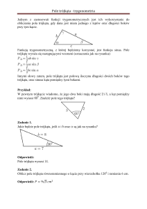 Pole trójkąta - trygonometria