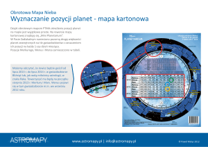 Wyznaczanie pozycji planet - mapa kartonowa