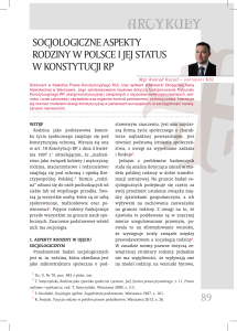 socjologiczne aspekty rodziny w polsce i jej status w konstytucji rp