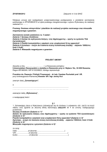 ZP/UR/88/2012 Załącznik nr 3 do SIWZ Niniejsza umowa jest