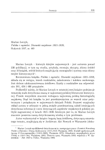 Marian Leczyk, Polska i sąsiedzi. Stosunki wojskowe 1921