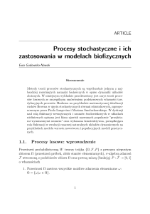 Procesy stochastyczne i ich zastosowania w modelach biofizycznych