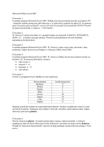 Microsoft Office Excel 2007 Ćwiczenie 1. Uruchom program