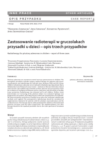 Zastosowanie radioterapii w gruczolakach