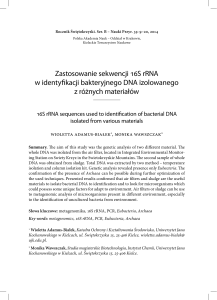 Zastosowanie sekwencji 16S rRNA w identyfikacji bakteryjnego