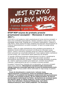 Warszawa 3 czerwca 2017 r. - Ogólnopolskie Stowarzyszenie