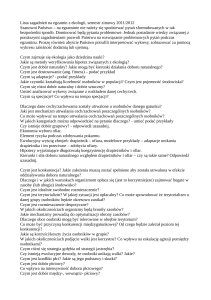 Lista zagadnień na egzamin z ekologii, semestr zimowy 2011/2012
