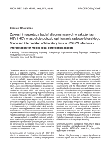 Zakres i interpretacja badań diagnostycznych w zakażeniach HBv i