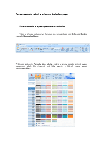 Formatowanie tabeli w arkuszu kalkulacyjnym - informatyka