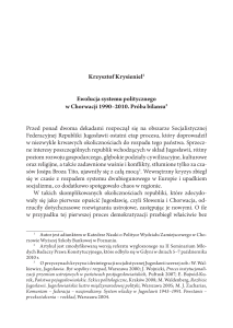 Krzysztof Krysieniel1 Ewolucja systemu politycznego w Chorwacji