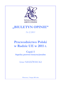 „BIULETYN OPINIE” Przewodnictwo Polski w