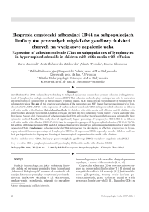 Ekspresja czasteczki adhezyjnej CD44 na subpopulacjach
