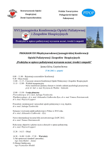 Program Konferencji - Polskie Towarzystwo Pielęgniarstwa Opieki