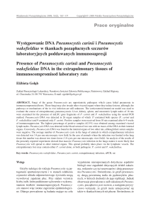 Prace oryginalne Występowanie DNA Pneumocystis carinii i