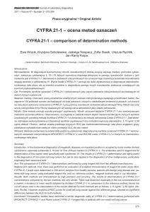 CYFRA 21-1 – ocena metod oznaczeń