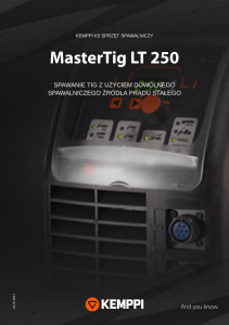 MasterTig LT 250, Spawanie TIG z użyciem dowolnego