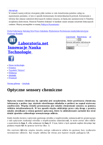 Optyczne sensory chemiczne - Artykuły