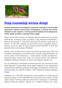 Stop transmisji wirusa dengi