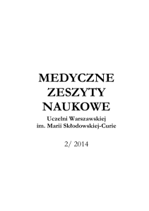 medyczne zeszyty naukowe - Uczelnia Warszawska im Marii