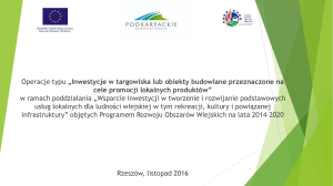 Prezentacja dot. operacji typu targowiska - PROW 2014-2020