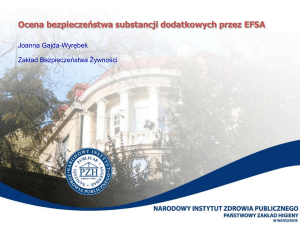 Ocena bezpieczeństwa substancji dodatkowych przez EFSA