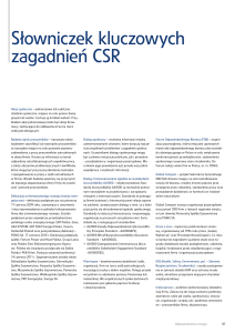 Słowniczek kluczowych zagadnień CSR