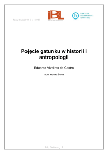 Pojęcie gatunku w historii i antropologii.