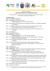 Program konferencji - Uniwersytet Rolniczy w Krakowie