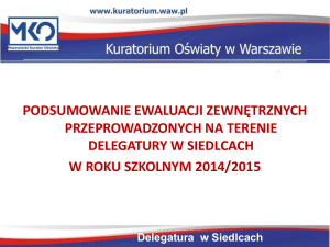 Wnioski z nadzoru pedagogicznego 2014/2015