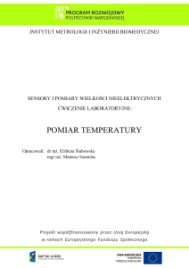pomiar temperatury - Zakład Inżynierii Biomedycznej