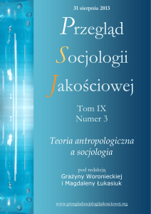 Tom IX Numer 3 Teoria antropologiczna a socjologia