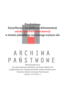 rzeczowy wykaz akt - Archiwum Państwowe w Olsztynie
