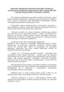 Stanowisko radomskich przedstawicieli samorządów zawodowych