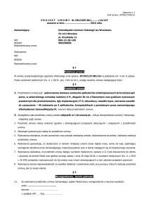 Załącznik nr 3 – Projekt umowy - Dolnośląskie Centrum Onkologii
