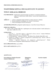 izolacja chorych - Wojewódzki Szpital Specjalistyczny w Legnicy