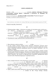 załącznik nr 2 - wzór umowy - Ursynowskie Centrum Sportu i Rekreacji