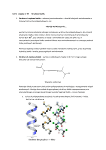 LCH 1 Zajęcia nr 49 Struktura białek. 1. Struktura I